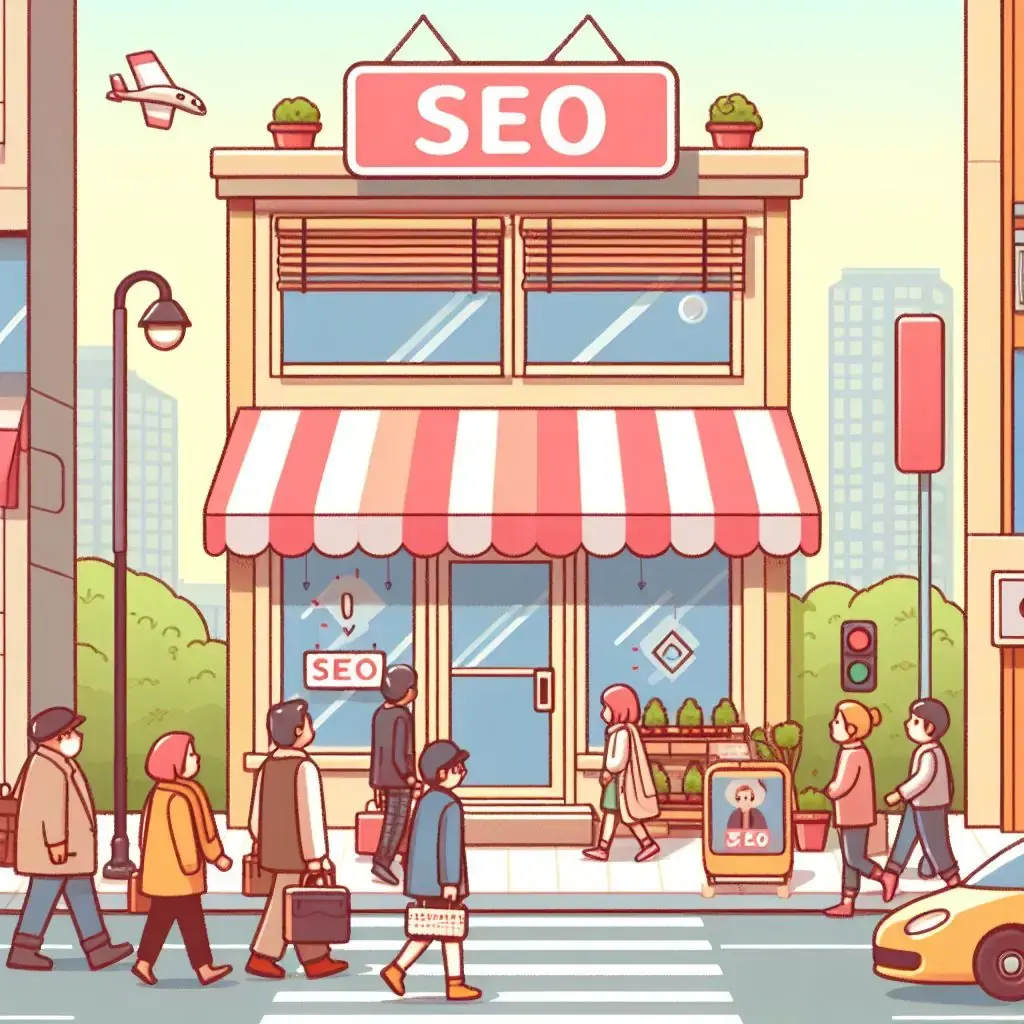 ilustrace SEO jako ekvivalent výlohy obchodu